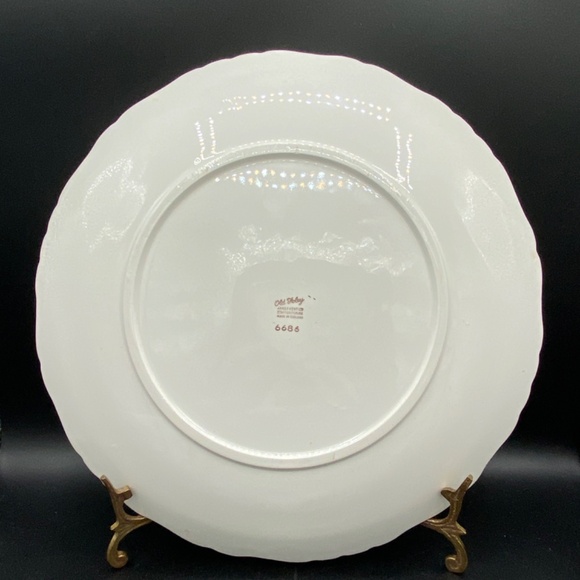 James Kent dinner plate red band, hand painted roses, gold details VTG 50's UK - Picture 8 of 10